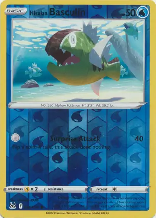 Hisuian Basculin Reverse Holo Pokemon card from Lost Origin
