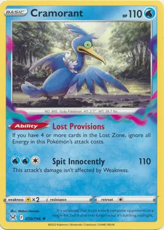 Cramorant Pokemon card from Lost Origin