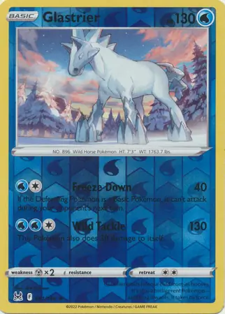 Glastrier Reverse Holo Pokemon card from Lost Origin