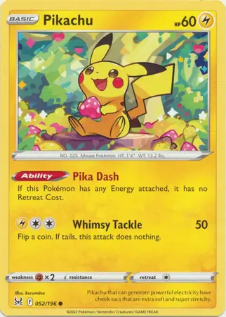 Pikachu Pokemon card from Lost Origin