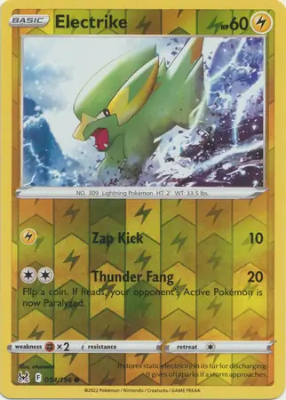 Electrike Reverse Holo Pokemon card from Lost Origin