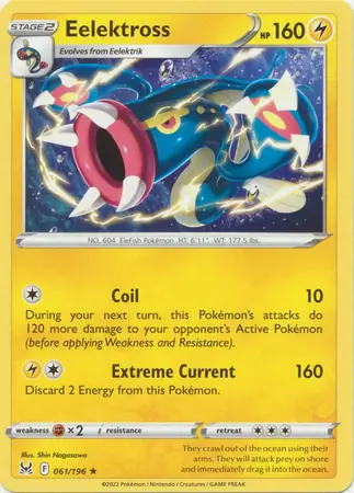 Eelektross Pokemon card from Lost Origin