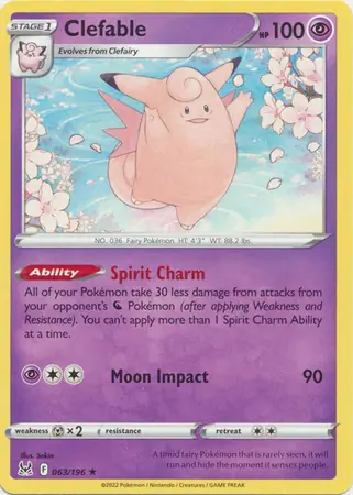 Clefable Pokemon card from Lost Origin