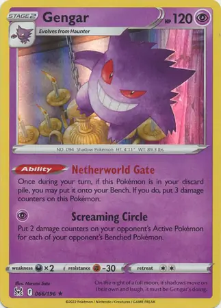 Gengar Pokemon card from Lost Origin