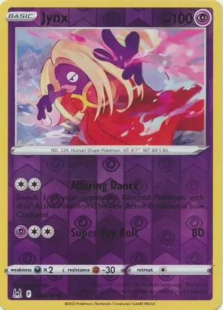 Jynx Reverse Holo Pokemon card from Lost Origin