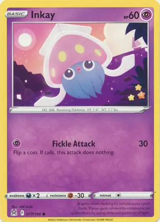 Inkay Pokemon card from Lost Origin