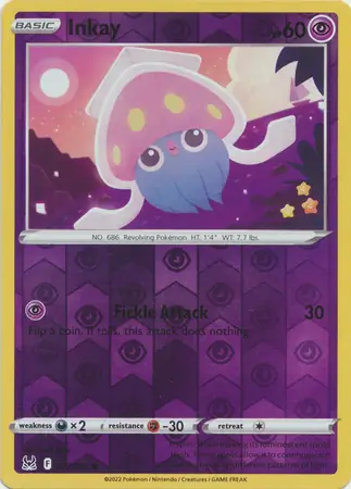 Inkay Reverse Holo Pokemon card from Lost Origin