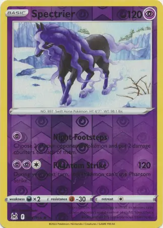 Spectrier Reverse Holo Pokemon card from Lost Origin