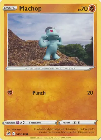 Machop Pokemon card from Lost Origin