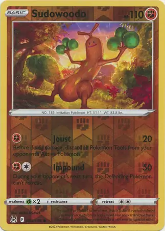 Sudowoodo Reverse Holo Pokemon card from Lost Origin