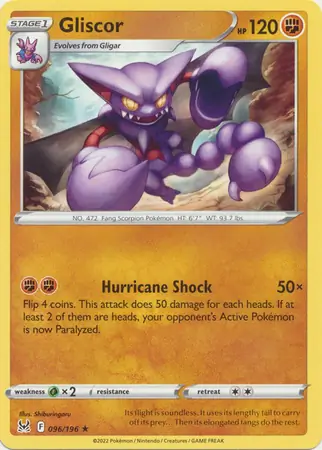 Gliscor Pokemon card from Lost Origin
