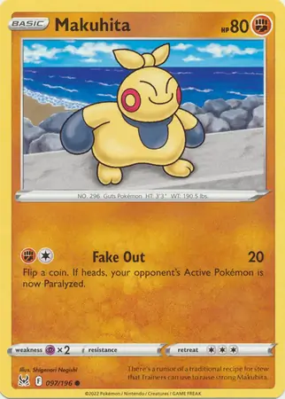 Makuhita Pokemon card from Lost Origin