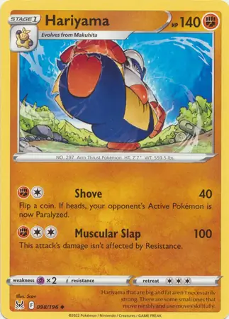 Hariyama Pokemon card from Lost Origin