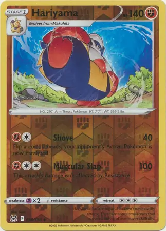 Hariyama Reverse Holo Pokemon card from Lost Origin