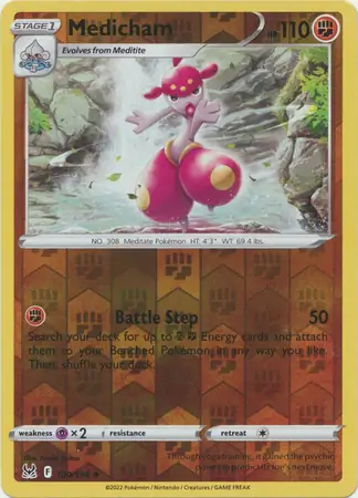 Medicham Reverse Holo Pokemon card from Lost Origin
