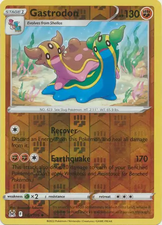 Gastrodon Reverse Holo Pokemon card from Lost Origin