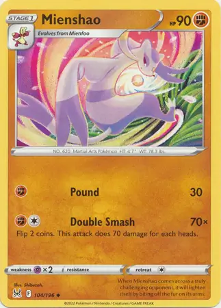 Mienshao Pokemon card from Lost Origin
