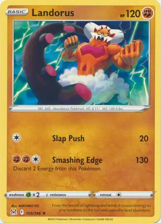 Landorus Pokemon card from Lost Origin