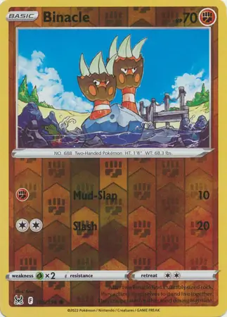 Binacle Reverse Holo Pokemon card from Lost Origin