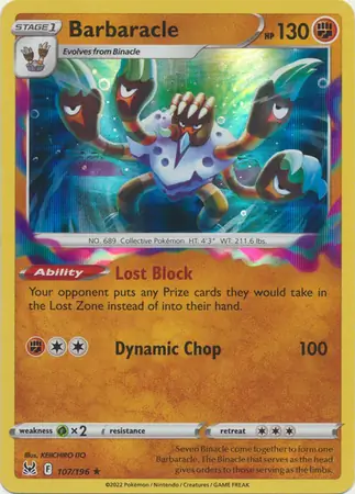 Barbaracle Pokemon card from Lost Origin