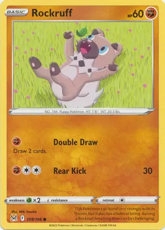 Rockruff Pokemon card from Lost Origin