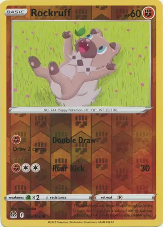 Rockruff Reverse Holo Pokemon card from Lost Origin