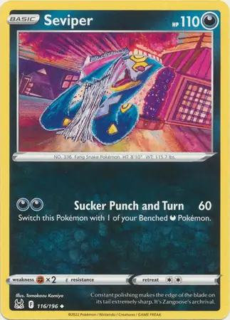 Seviper Pokemon card from Lost Origin