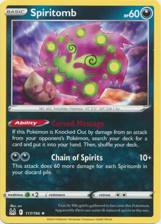 Spiritomb Pokemon card from Lost Origin