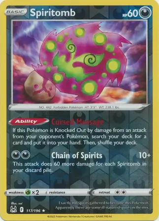 Spiritomb Reverse Holo Pokemon card from Lost Origin