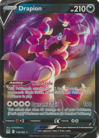 Drapion V Pokemon card from Lost Origin