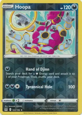 Hoopa Reverse Holo Pokemon card from Lost Origin