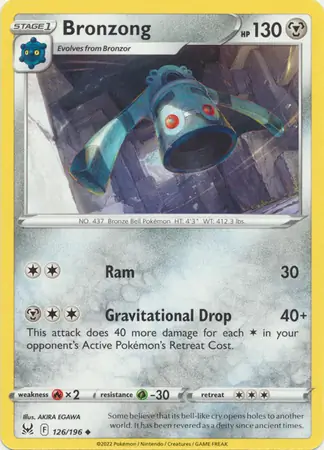 Bronzong Pokemon card from Lost Origin