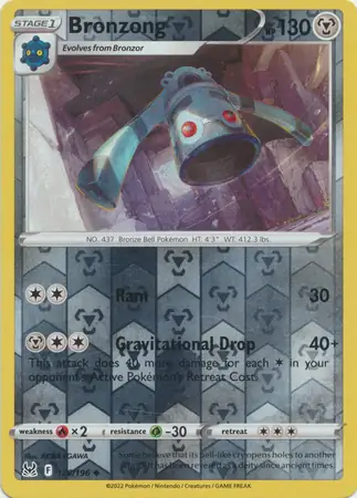 Bronzong Reverse Holo Pokemon card from Lost Origin