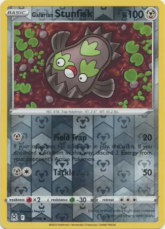 Galarian Stunfisk Reverse Holo Pokemon card from Lost Origin