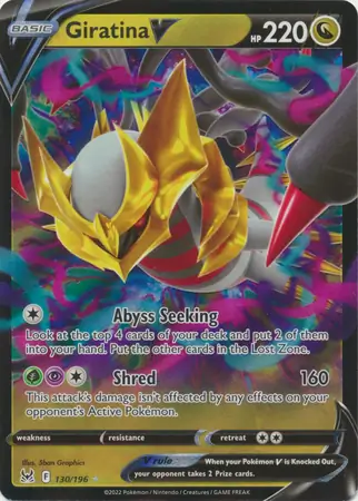 Giratina V Pokemon card from Lost Origin