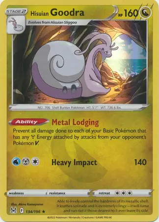 Hisuian Goodra Pokemon card from Lost Origin