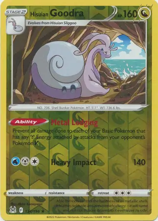 Hisuian Goodra Reverse Holo Pokemon card from Lost Origin