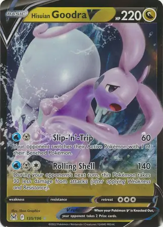 Hisuian Goodra V Pokemon card from Lost Origin