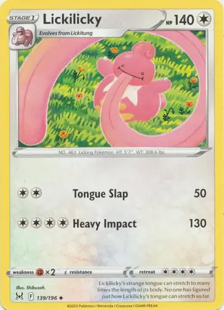 Lickilicky Pokemon card from Lost Origin
