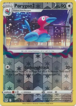 Porygon2 Reverse Holo Pokemon card from Lost Origin