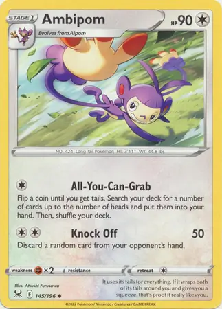 Ambipom Pokemon card from Lost Origin