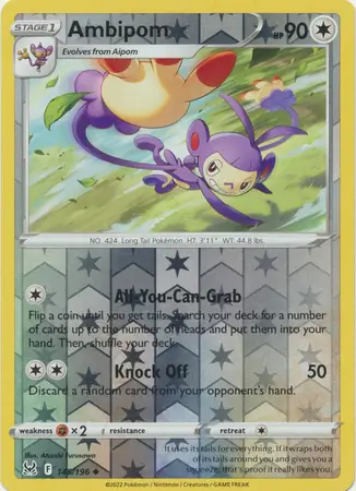 Ambipom Reverse Holo Pokemon card from Lost Origin