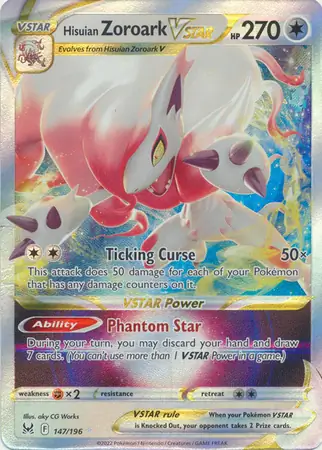 Hisuian Zoroark VSTAR Pokemon card from Lost Origin