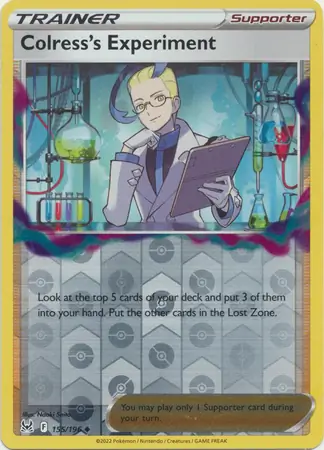 Colress's Experiment Reverse Holo Pokemon card from Lost Origin