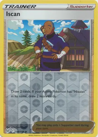 Iscan Reverse Holo Pokemon card from Lost Origin