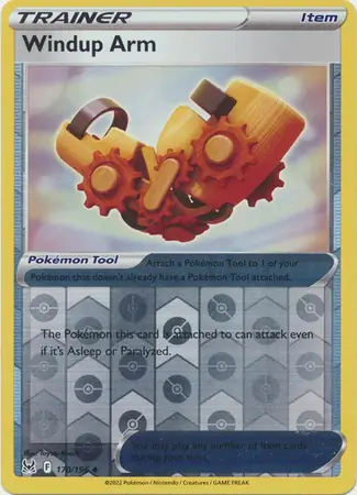 Windup Arm Reverse Holo Pokemon card from Lost Origin