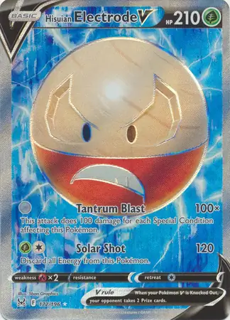 Hisuian Electrode V Pokemon card from Lost Origin