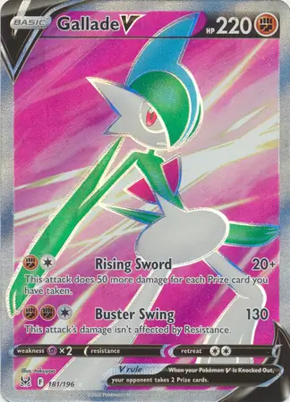 Gallade V Pokemon card from Lost Origin