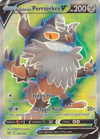 Galarian Perrserker V Pokemon card from Lost Origin