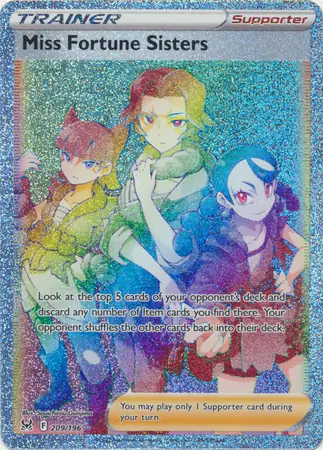 Miss Fortune Sisters Pokemon card from Lost Origin